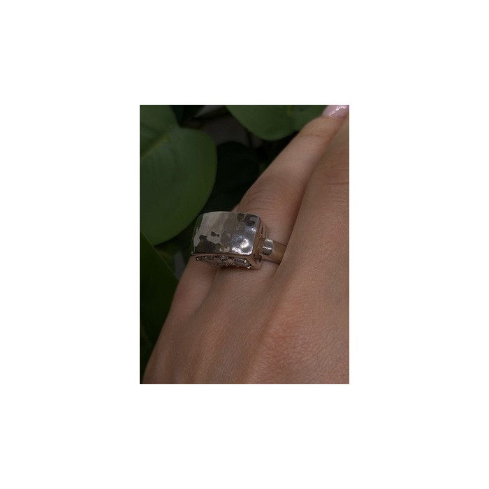 Unique Design 925 Sterling Silver White Colorless Spinel Ring Size 7