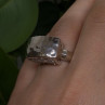 Unique Design 925 Sterling Silver White Colorless Spinel Ring Size 7