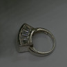 Unique Design 925 Sterling Silver White Colorless Spinel Ring Size 7