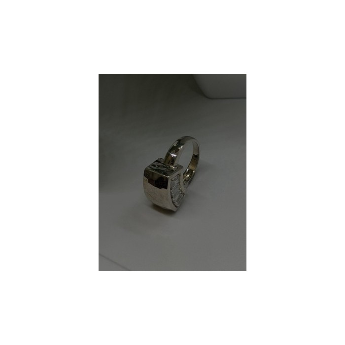 Unique Design 925 Sterling Silver White Colorless Spinel Ring Size 7