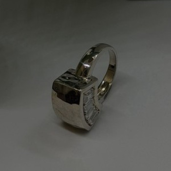 Unique Design 925 Sterling Silver White Colorless Spinel Ring Size 7