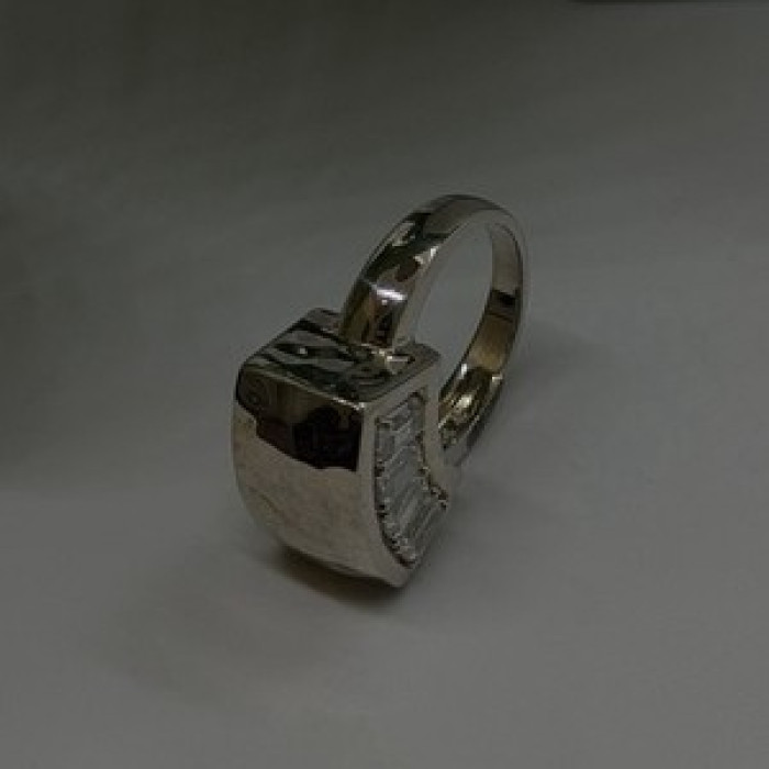Unique Design 925 Sterling Silver White Colorless Spinel Ring Size 7