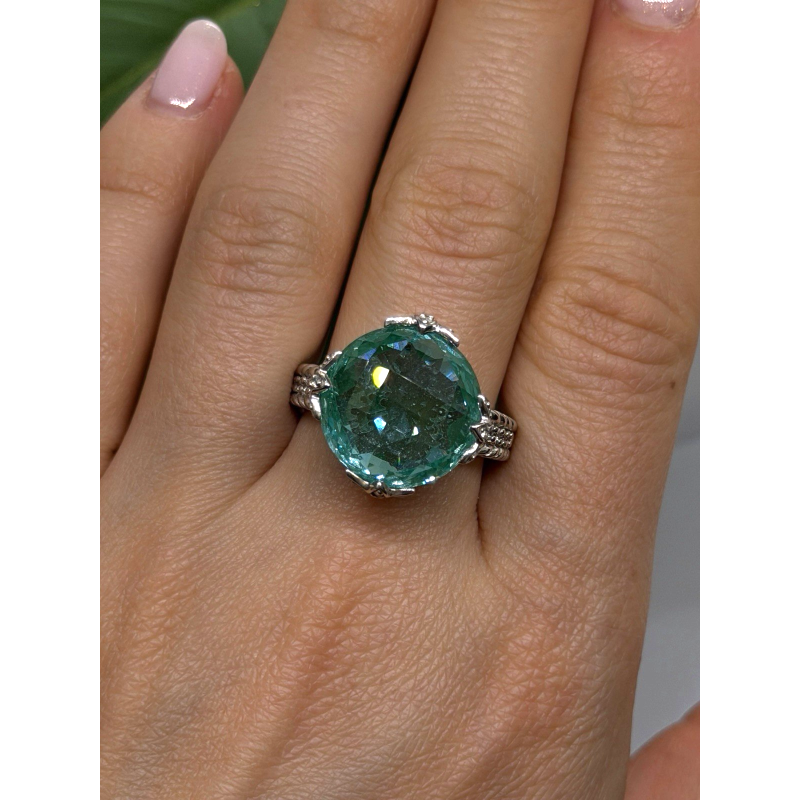 Judith Ripka 925 Sterling Silver Shiny Cz Ring Size 10