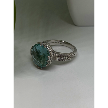 Judith Ripka 925 Sterling Silver Shiny Cz Ring Size 10