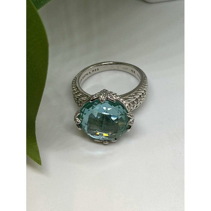 Judith Ripka 925 Sterling Silver Shiny Cz Ring Size 10