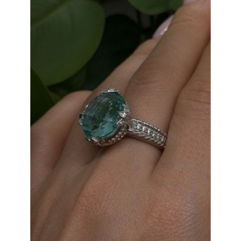 Judith Ripka 925 Sterling Silver Shiny Cz Ring Size 10