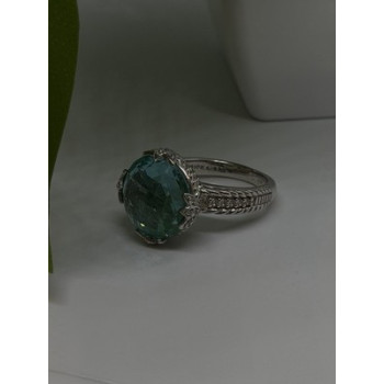 Judith Ripka 925 Sterling Silver Shiny Cz Ring Size 10