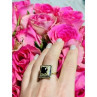 925 Sterling Silver Sapphire & CZ Ring Size 8