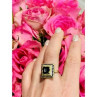 925 Sterling Silver Sapphire & CZ Ring Size 8