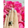 925 Sterling Silver Sapphire & CZ Ring Size 8
