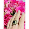 925 Sterling Silver Sapphire & CZ Ring Size 8