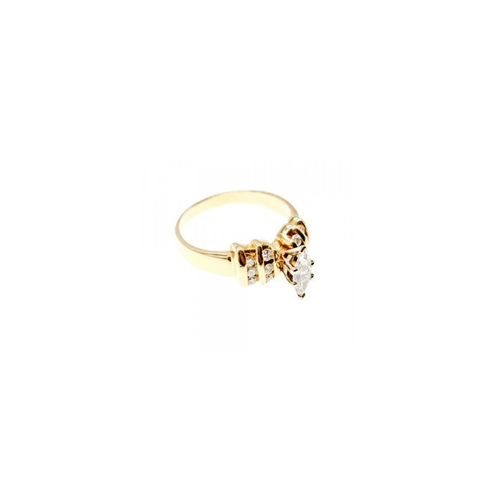 14K YELLOW GOLD DIAMONDS RING SIZE 10.5