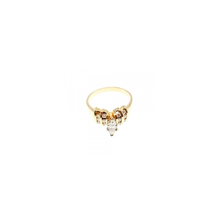 14K YELLOW GOLD DIAMONDS RING SIZE 10.5