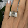 925 Sterling Silver White Abalone Mother of Pearl Ring Size 7