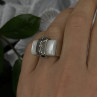 925 Sterling Silver White Abalone Mother of Pearl Ring Size 7