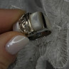 925 Sterling Silver White Abalone Mother of Pearl Ring Size 7