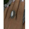 Elegant Vintage 925 Sterling Silver White Abalone & Marcasite Ring Size 9