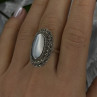 Elegant Vintage 925 Sterling Silver White Abalone & Marcasite Ring Size 9
