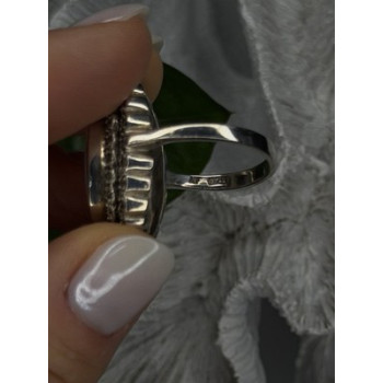 Elegant Vintage 925 Sterling Silver White Abalone & Marcasite Ring Size 9