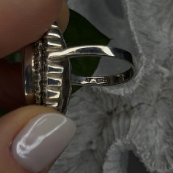 Elegant Vintage 925 Sterling Silver White Abalone & Marcasite Ring Size 9