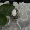 Elegant Vintage 925 Sterling Silver White Abalone & Marcasite Ring Size 9