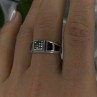 Vintage 925 Sterling Silver Black Onyx & Marcasite Ring Size 8.5