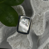 Elegant 925 Sterling Silver White Abalone Mother of Pearl Ring Size 7