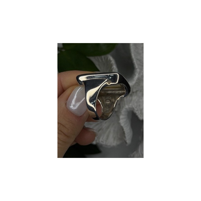 Elegant 925 Sterling Silver White Abalone Mother of Pearl Ring Size 7