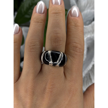 Elegant 925 Sterling Silver Black Onyx Ring Size 8.5