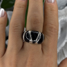Elegant 925 Sterling Silver Black Onyx Ring Size 8.5