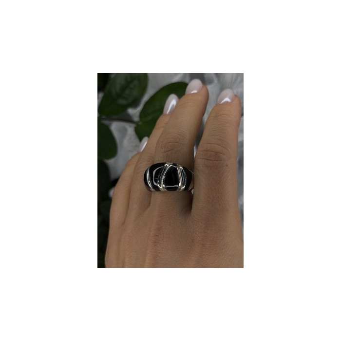 Elegant 925 Sterling Silver Black Onyx Ring Size 8.5