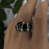 Elegant 925 Sterling Silver Black Onyx Ring Size 8.5