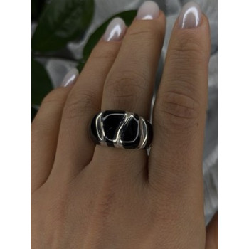Elegant 925 Sterling Silver Black Onyx Ring Size 8.5