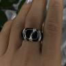 Elegant 925 Sterling Silver Black Onyx Ring Size 8.5