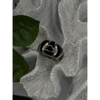 Elegant 925 Sterling Silver Black Onyx Ring Size 8.5