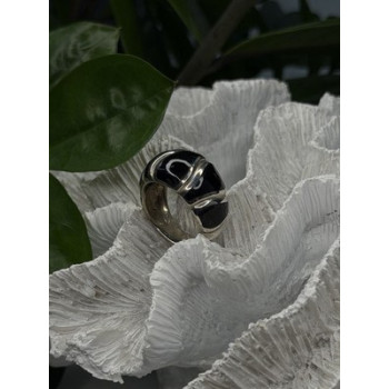 Elegant 925 Sterling Silver Black Onyx Ring Size 8.5