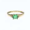 10K Yellow Gold Tsavorite & Diamonds Ring Size 6.25