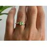 10K YELLOW GOLD TSAVORITE & DIAMONDS RING SIZE 6.25