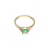 10K YELLOW GOLD TSAVORITE & DIAMONDS RING SIZE 6.25