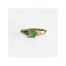 10K YELLOW GOLD TSAVORITE & DIAMONDS RING SIZE 6.25