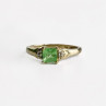 10K Yellow Gold Tsavorite & Diamonds Ring Size 6.25