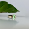 10K Yellow Gold Tsavorite & Diamonds Ring Size 6.25