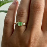 10K Yellow Gold Tsavorite & Diamonds Ring Size 6.25