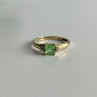 10K Yellow Gold Tsavorite & Diamonds Ring Size 6.25