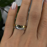925 Sterling Silver & Yellow Gold Plated Ring Size 7