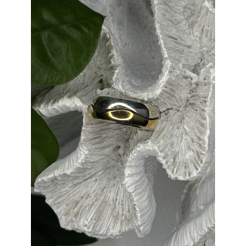 925 Sterling Silver & Yellow Gold Plated Ring Size 7