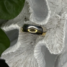 925 Sterling Silver & Yellow Gold Plated Ring Size 7