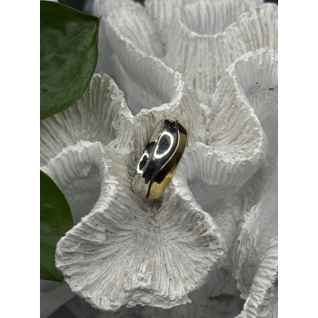 925 Sterling Silver & Yellow Gold Plated Ring Size 7