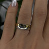 925 Sterling Silver & Yellow Gold Plated Ring Size 7