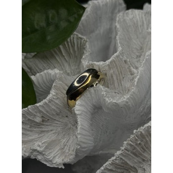 925 Sterling Silver & Yellow Gold Plated Ring Size 7